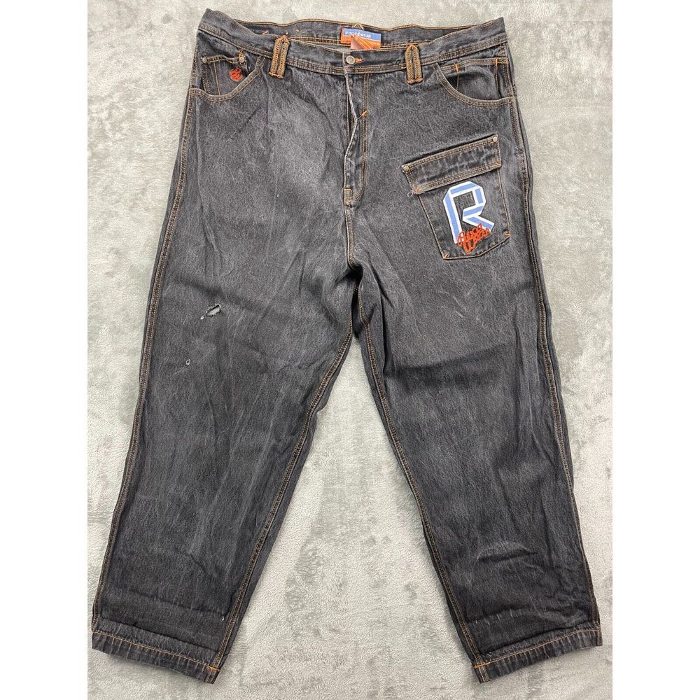 VTG Rocawear Men's‎ Baggy Jeans Gray 44 (42X32) Rap Hip-Hop 90s Y2K Distressed